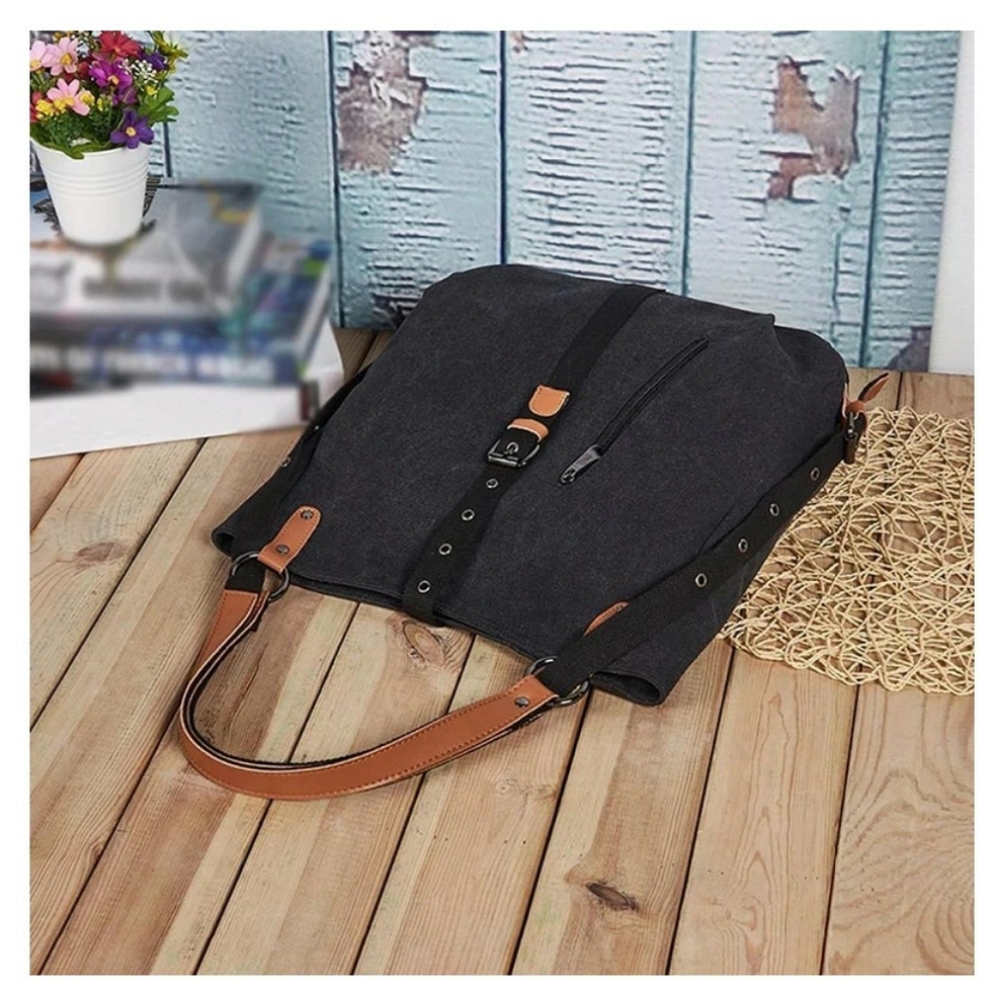 Renzono black canvas purse